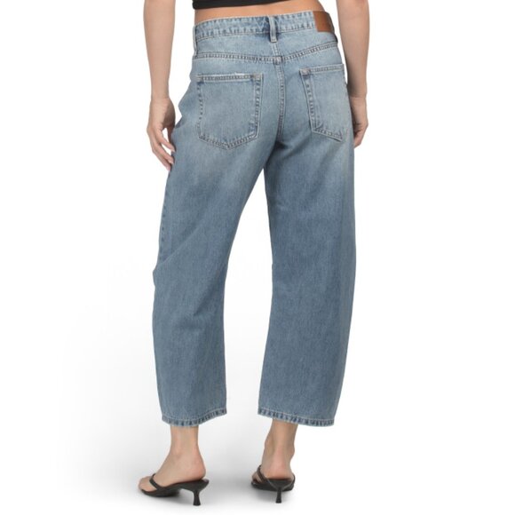 HIDDEN Medium Dark Wash Cropped Barrel Jeans - Picture 2 of 2